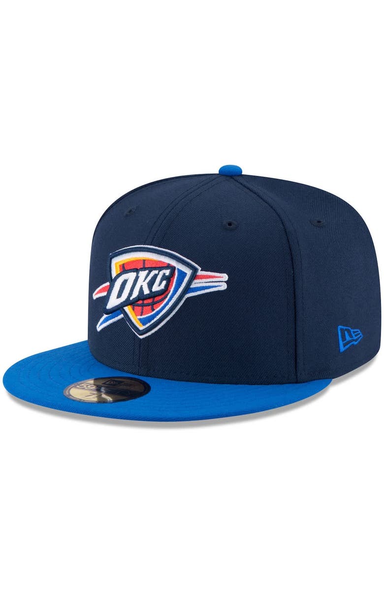 New Era Men's New Era Navy/Blue Oklahoma City Thunder 2025 NBA Finals Champions Side Patch Two-Tone 59FIFTY Fitted Hat, Alternate, color, Navy