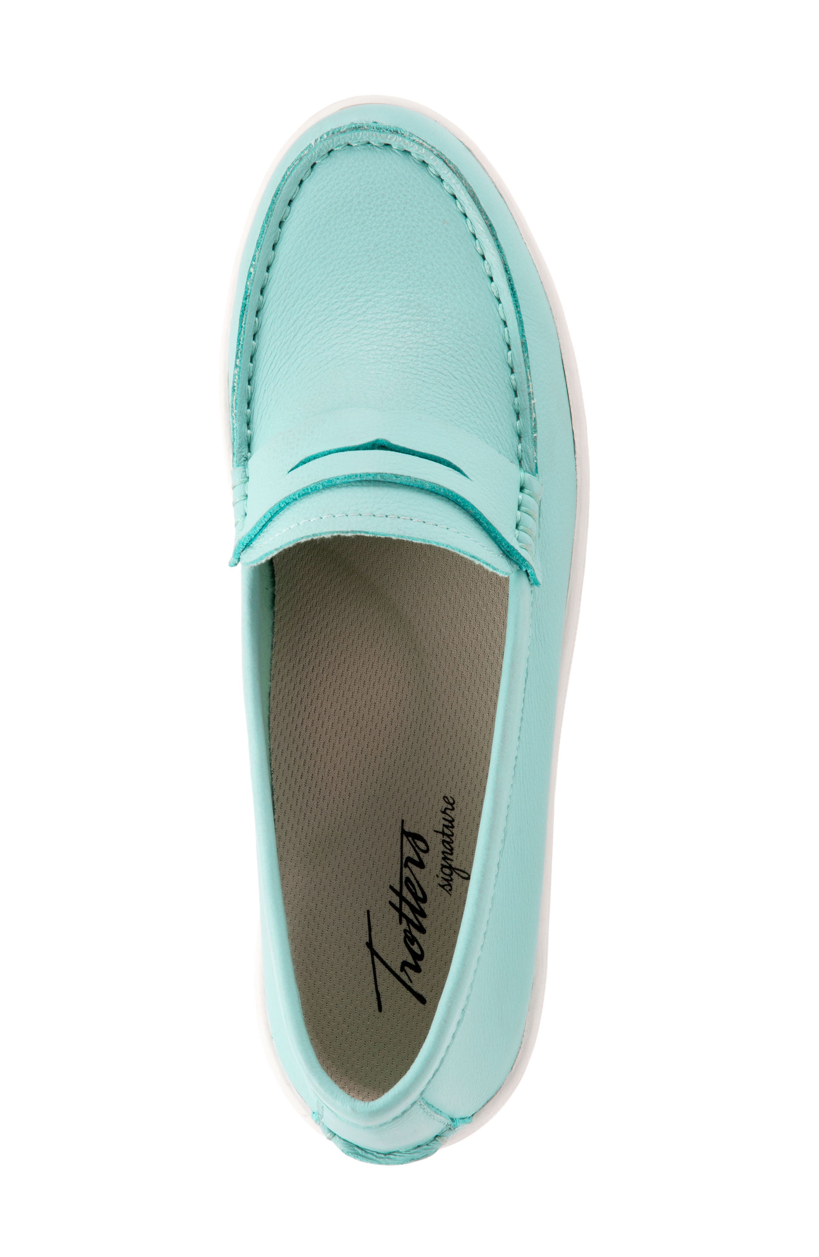 Dina Loafer, Alternate, color, AQUA LEATHER