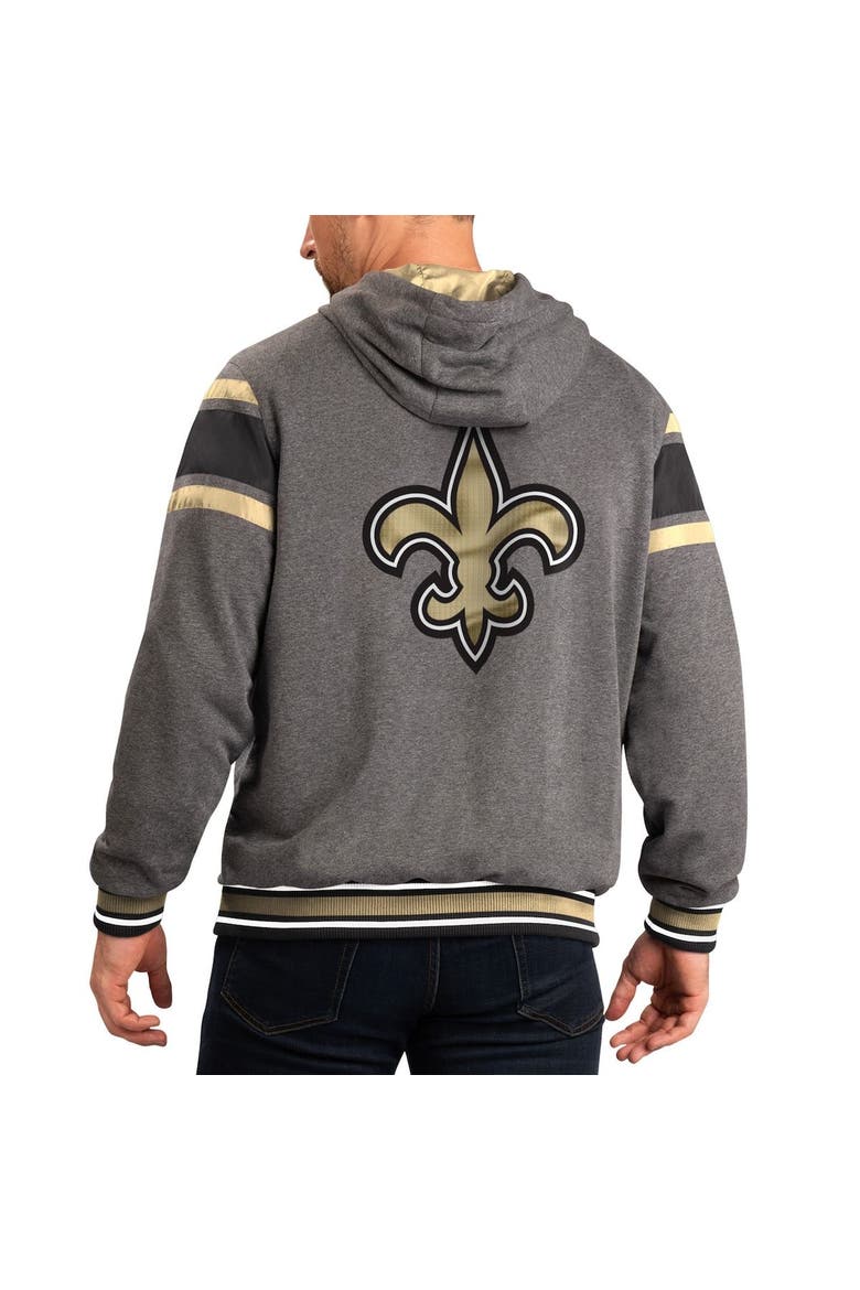 Men's G-III Sports by Carl Banks Gray/Black New Orleans Saints Extreme Full Back Reversible Hoodie Full-Zip Jacket, Alternate, color, Gray