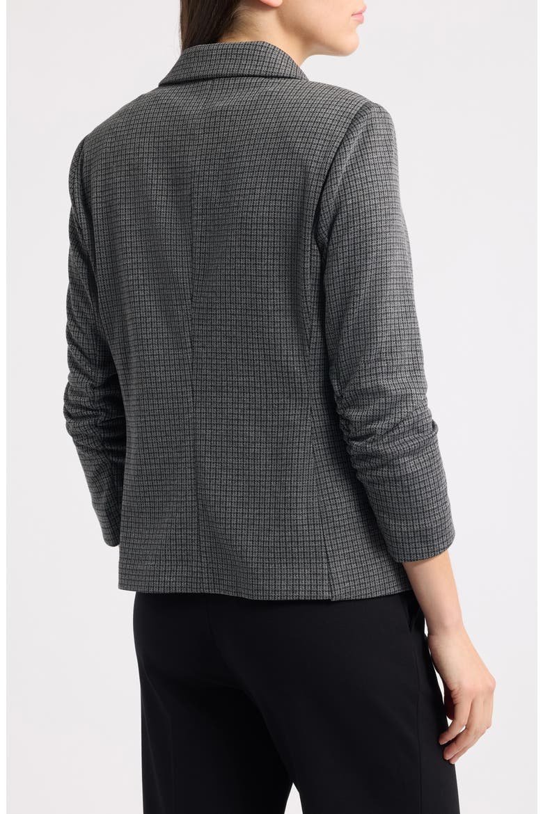 Scrunch Sleeve One Button Blazer, Alternate, color, HEATHER GREY MULTI
