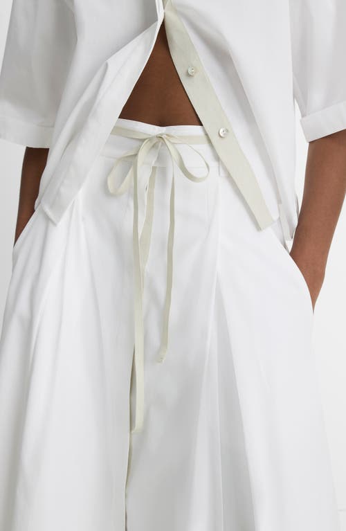 Shop Vince Full Cotton Midi Skirt In Optic White