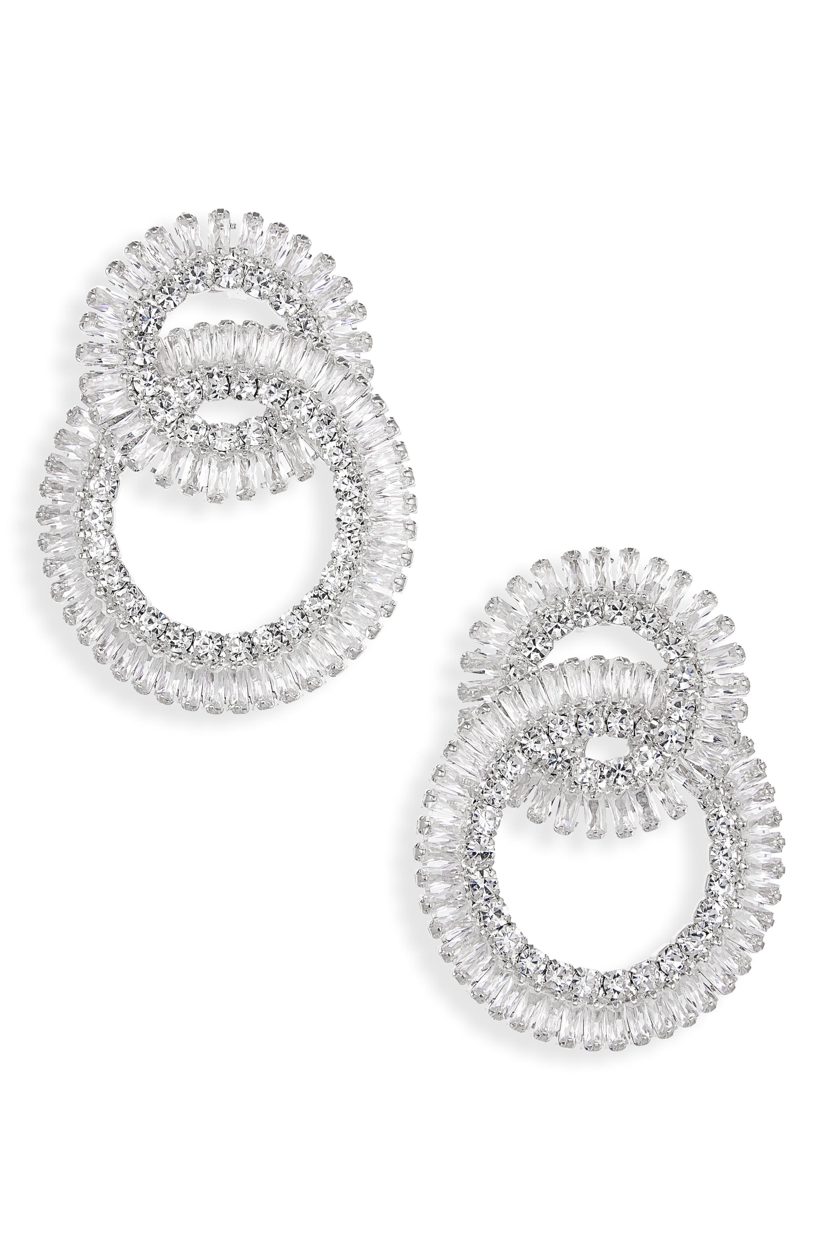 Tasha Cubic Zirconia Interlocking Circle Drop Earrings