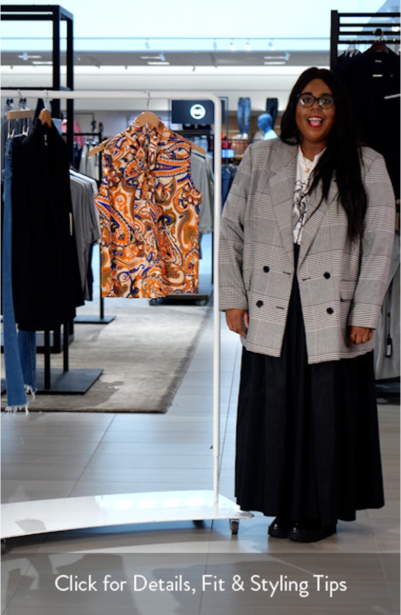 Print Tie Neck Sleeveless Top, sales video thumbnail