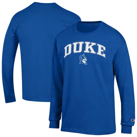 Men's Champion  Royal Duke Blue Devils Arch Over Logo Long Sleeve T-Shirt