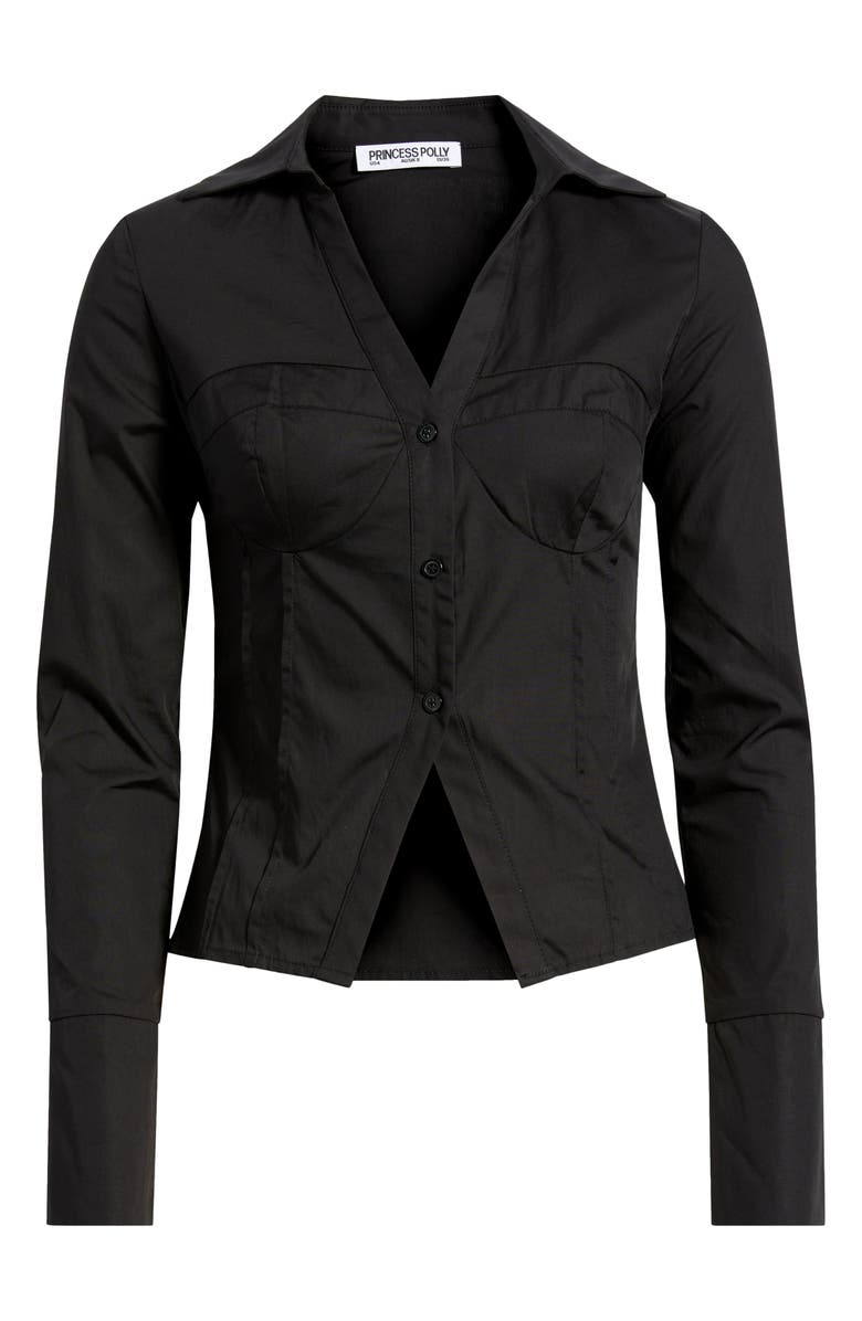 Princess Polly ZIFA SHIRT BLACK, Alternate, color, Black