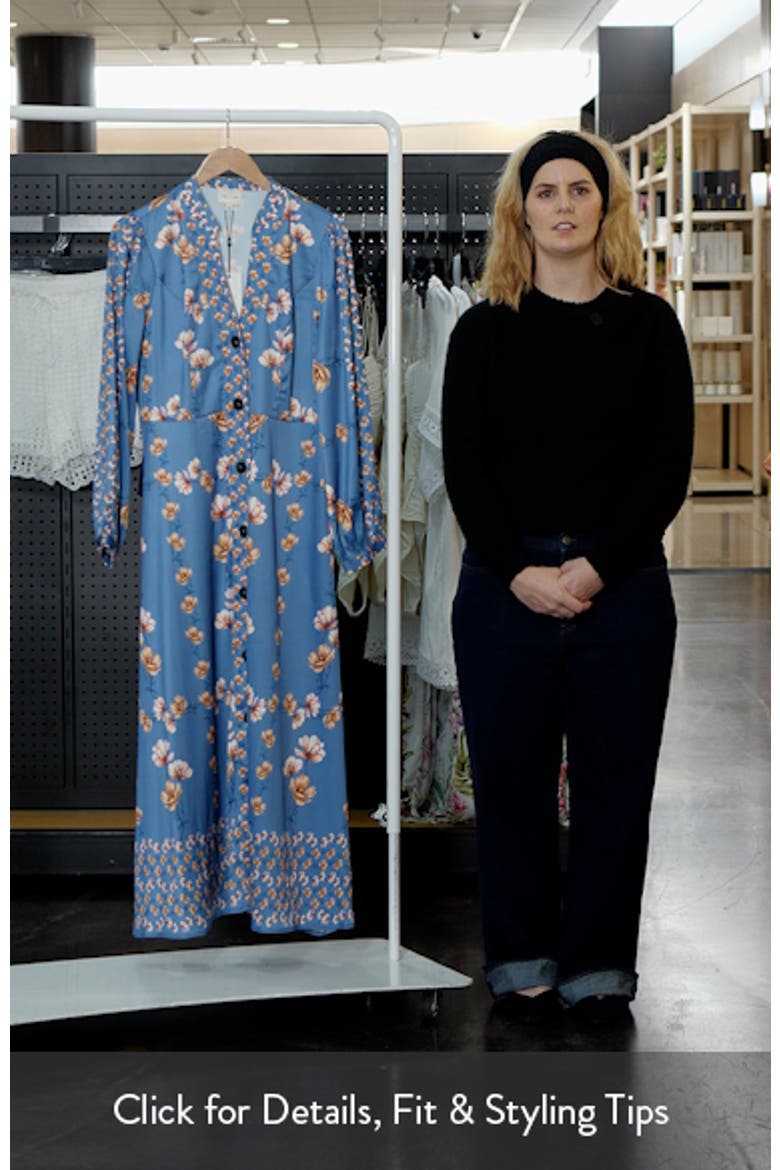 Jailyn Floral Print Long Sleeve Satin Maxi Dress video
