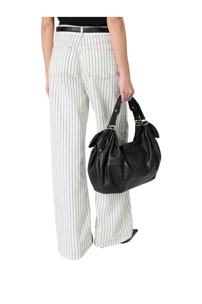 Amaliah Striped Wide Leg Jeans, Alternate, color, Ecru