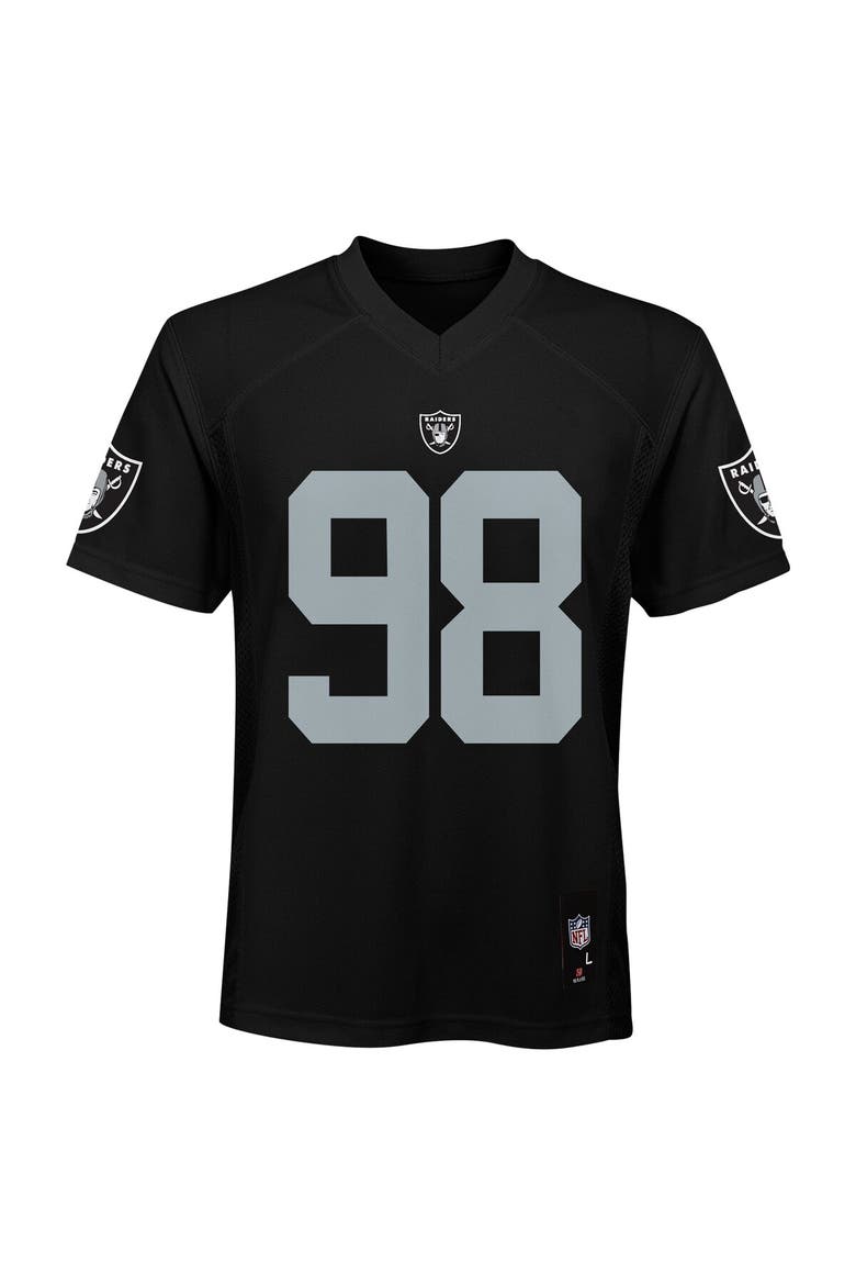 Youth Maxx Crosby Black Las Vegas Raiders Replica Player Jersey, Alternate, color, Black
