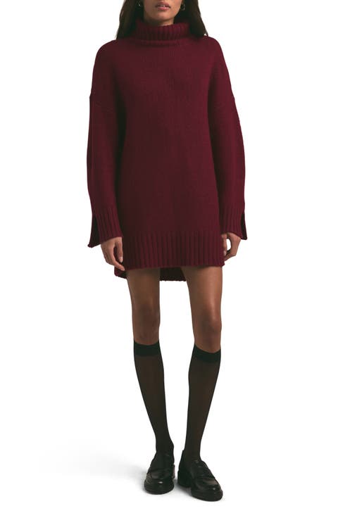 The St. James Long Sleeve Wool & Cashmere Blend Turtleneck Sweater Dress