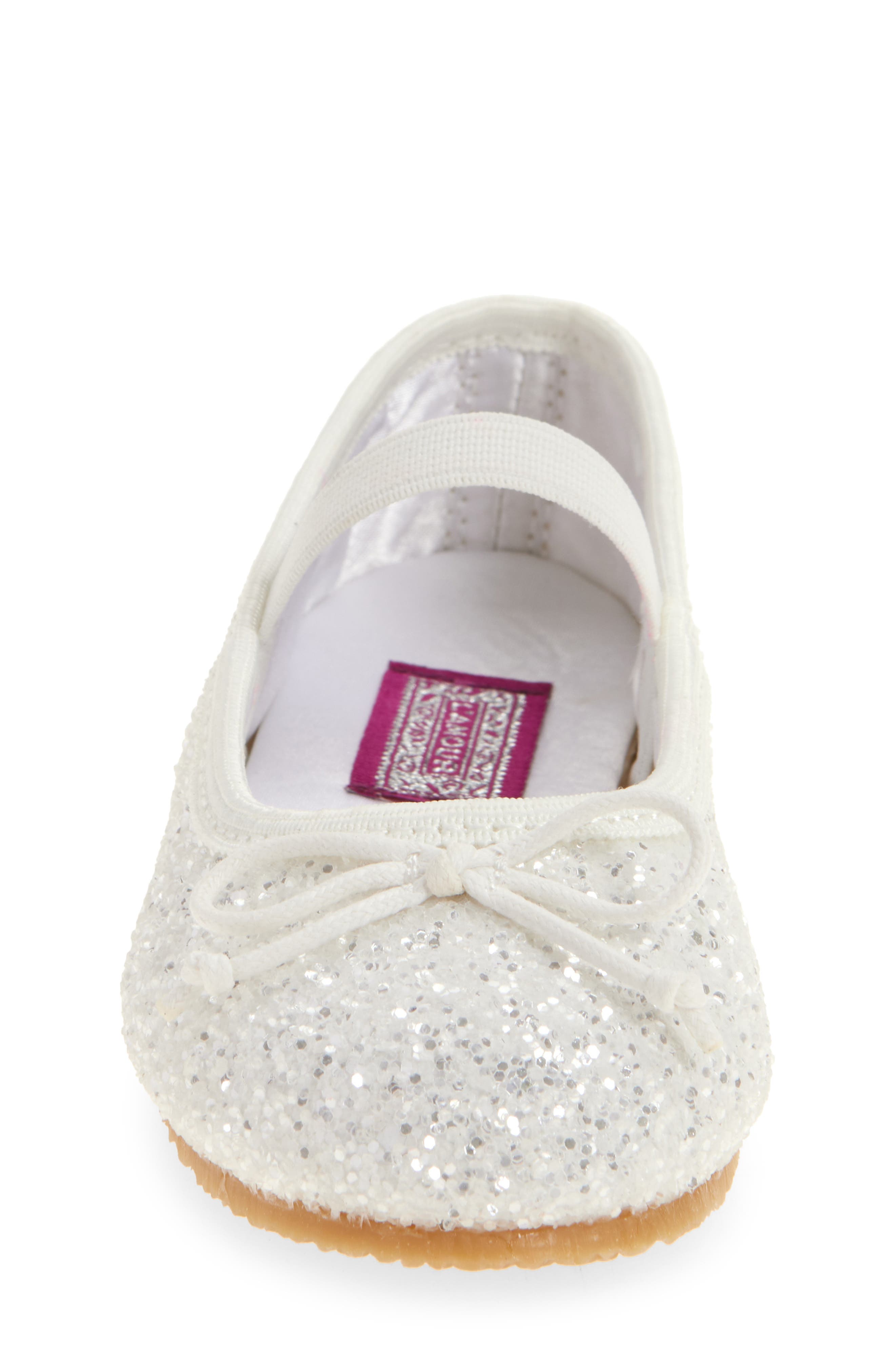 L'AMOUR Kids' Victoria Glitter Flat, Alternate, color, Glitter White