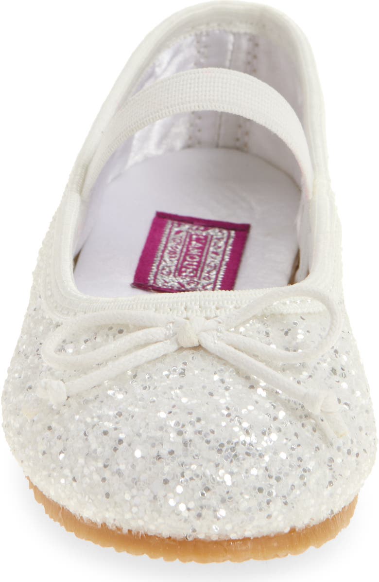 L'AMOUR Kids' Victoria Glitter Flat, Alternate, color, Glitter White