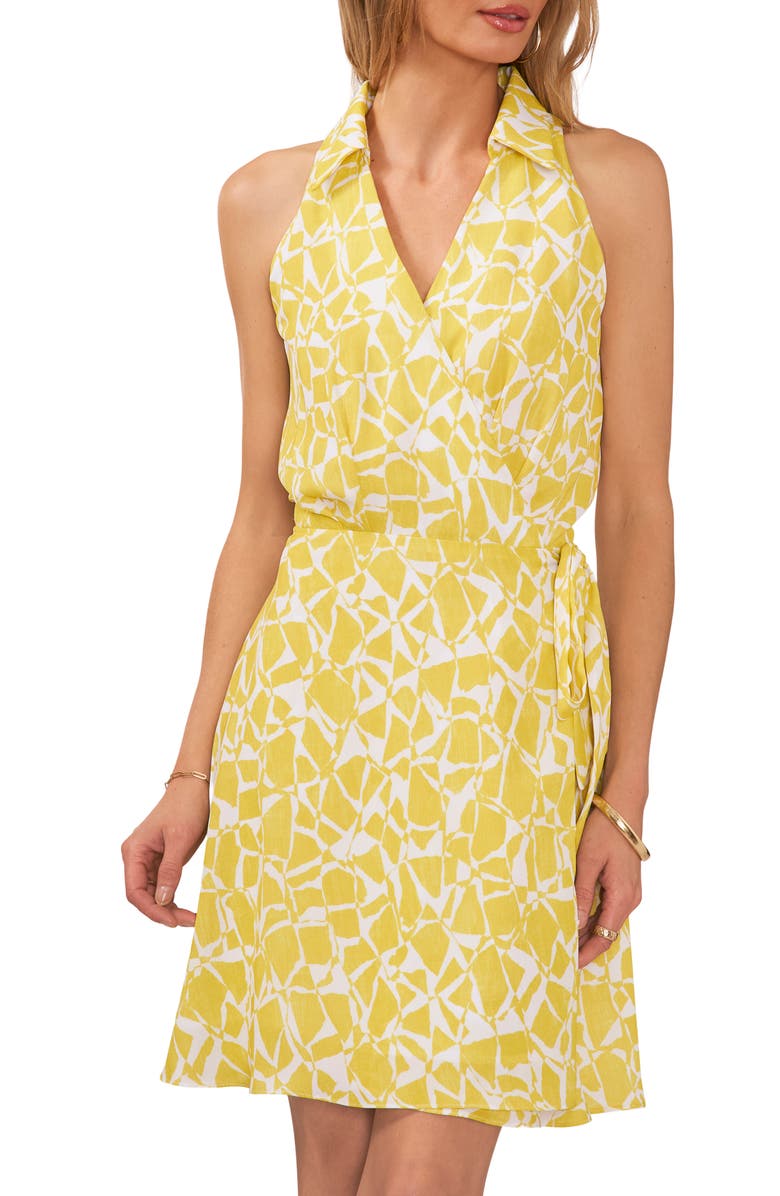 Vince Camuto Print Sleeveless Wrap Dress, Alternate, color, 