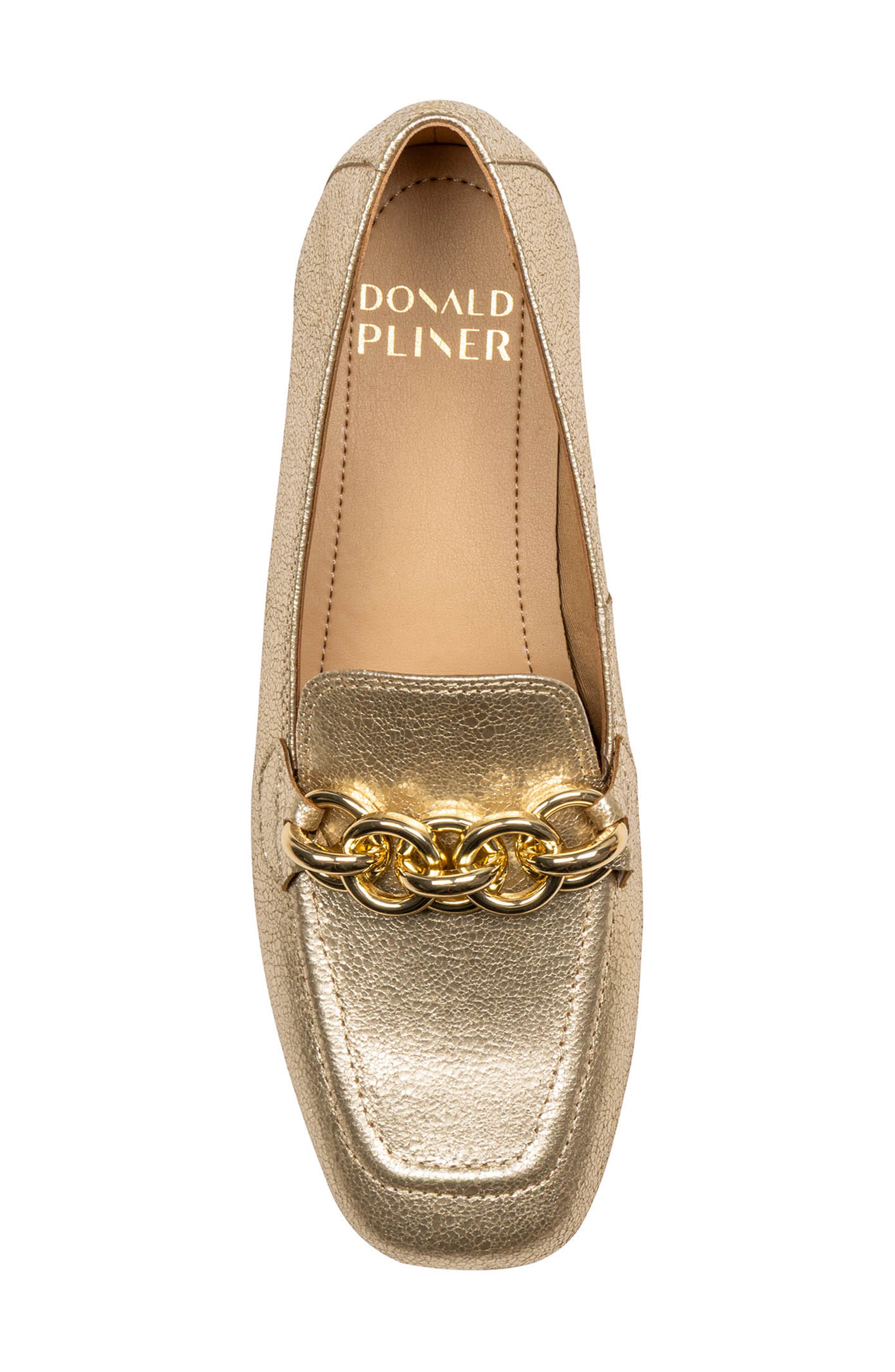 Donald Pliner Chain Loafer, Alternate, color, Platino / Platinum
