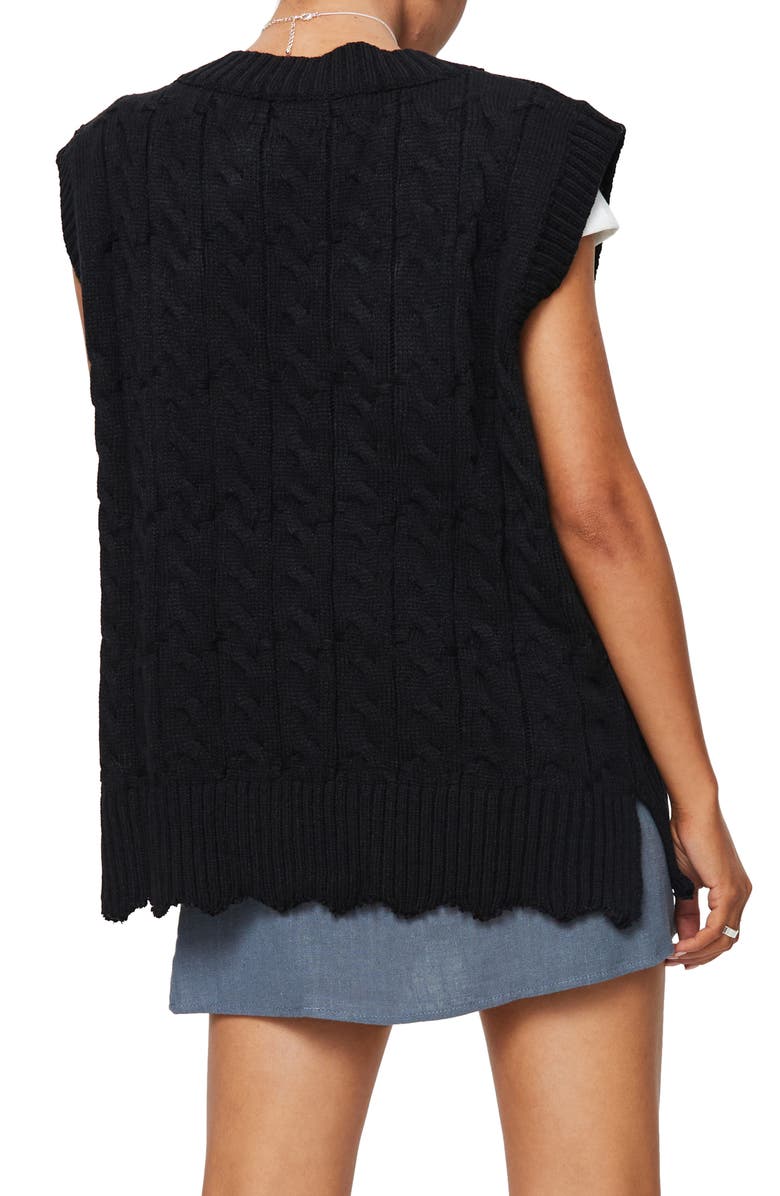 Princess Polly Antonia Cable Sweater Vest, Alternate, color, 