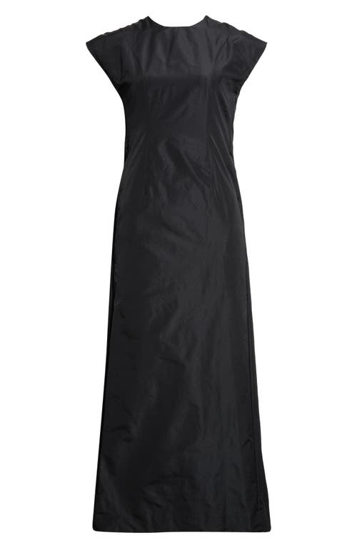 Simone Rocha Fitted Back Ruched Detail Chain Taffeta Maxi Dress In Black