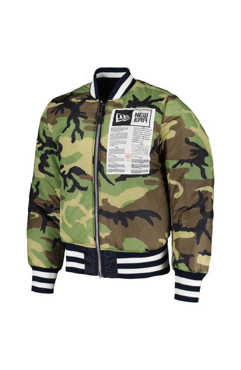 New Era x Alpha Industries Men's New Era x Alpha Industries Navy/Camo Detroit Tigers Reversible Full-Zip Bomber Jacket, Alternate, color,