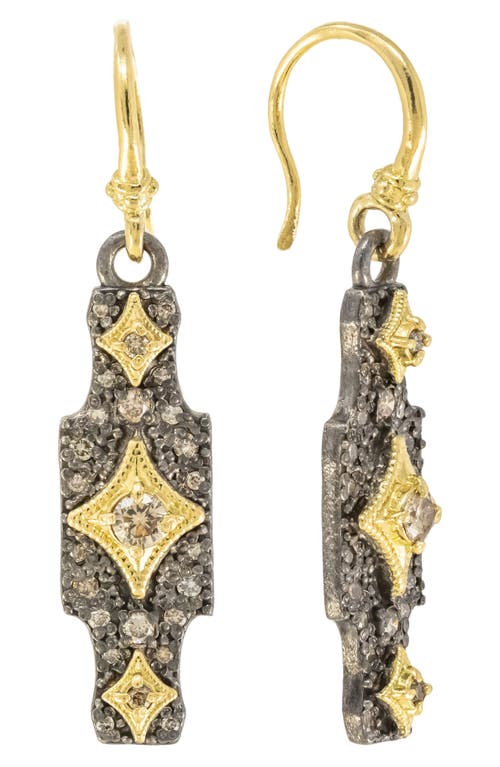 Armenta Crivelle Champagne Diamond Drop Earrings In Silver/gold