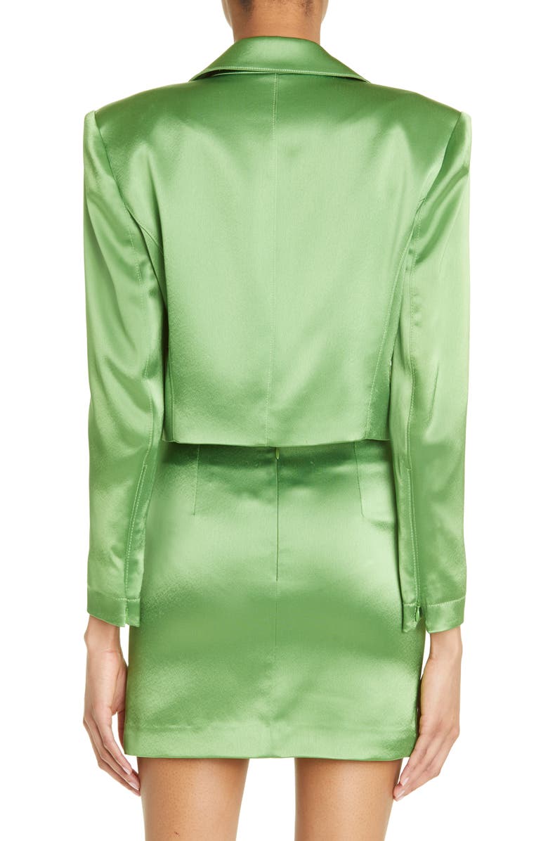 Cinq à Sept Single Breasted Crop Satin Blazer, Alternate, color,