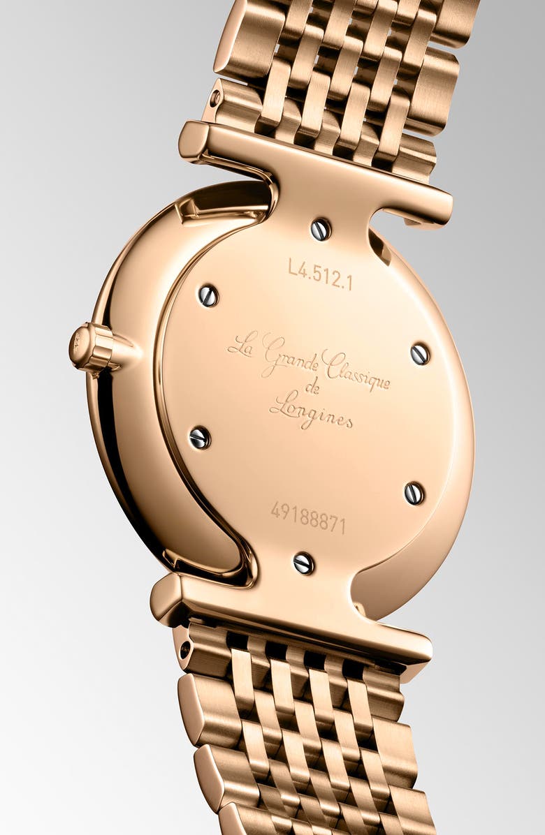 Longines La Grande Classique Diamond Bracelet Watch, 29mm, Alternate, color, Pink