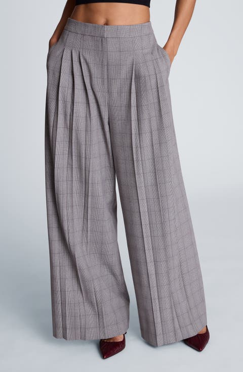 High Waist Triple Pleat Wide Leg Pants