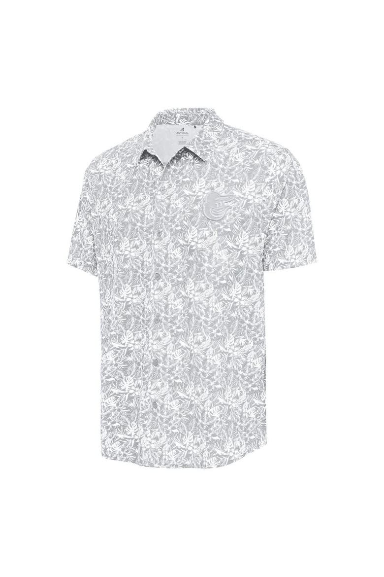 Men's Antigua Gray Baltimore Orioles Resort Button-Up Shirt, Alternate, color, Gray