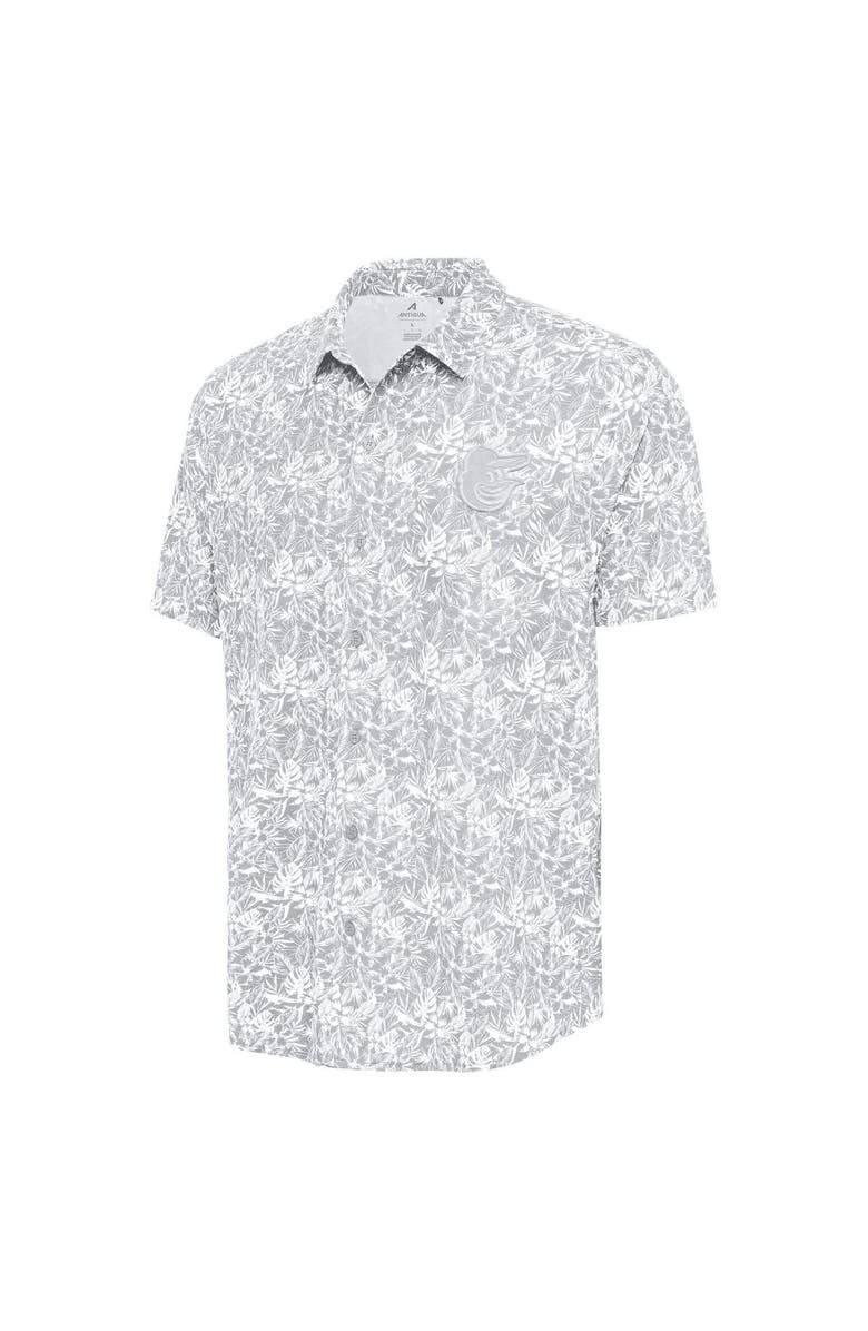 ANTIGUA Men's Antigua Gray Baltimore Orioles Resort Button-Up Shirt, Alternate, color, Gray