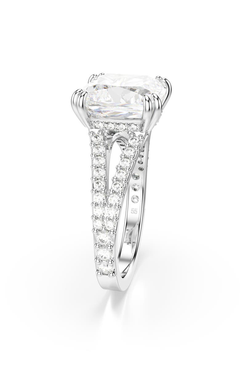Swarovski Stilla Cocktail Ring, Alternate, color, White/ Silver