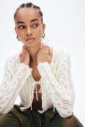 H&M Pointelle-knit tie-front cardigan