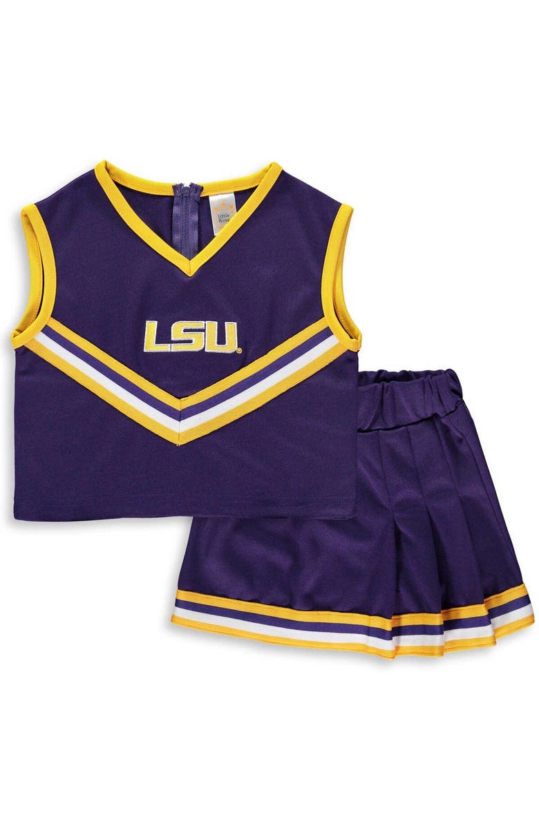 LITTLE KING Girls Youth Purple LSU Tigers Two-Piece Cheer Set, Main, color, Purple