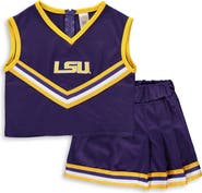LITTLE KING Girls Youth Purple LSU Tigers Two-Piece Cheer Set