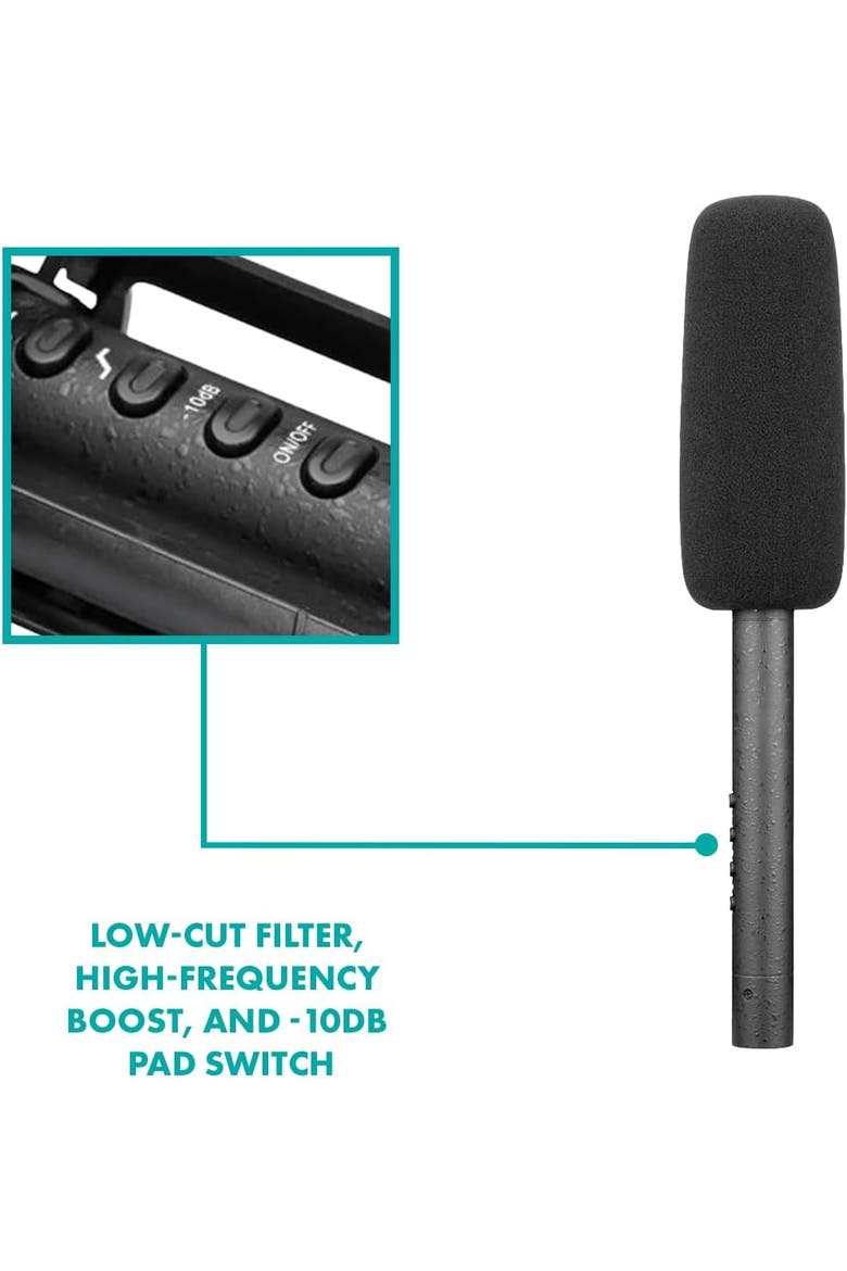 XLR Shotgun Microphone and Boom Pole Kit - Professional Location Sound Recording Bundle with Shotgun Mic and Boompole with Internal XLR Cable for Filmmaking, ENG, and Broadcast Audio, Alternate, color, Black