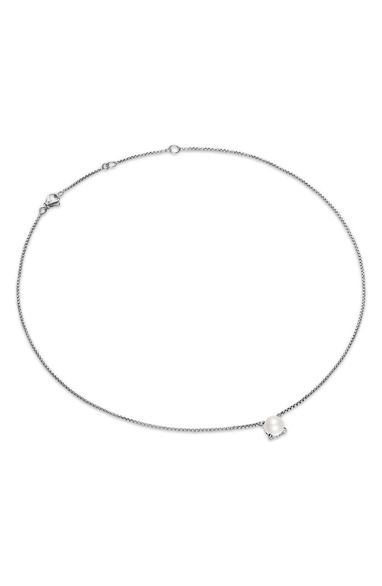 David Yurman Pearl Classics Necklace with Diamonds, 6.5mm, Alternate, color, Silver Pave