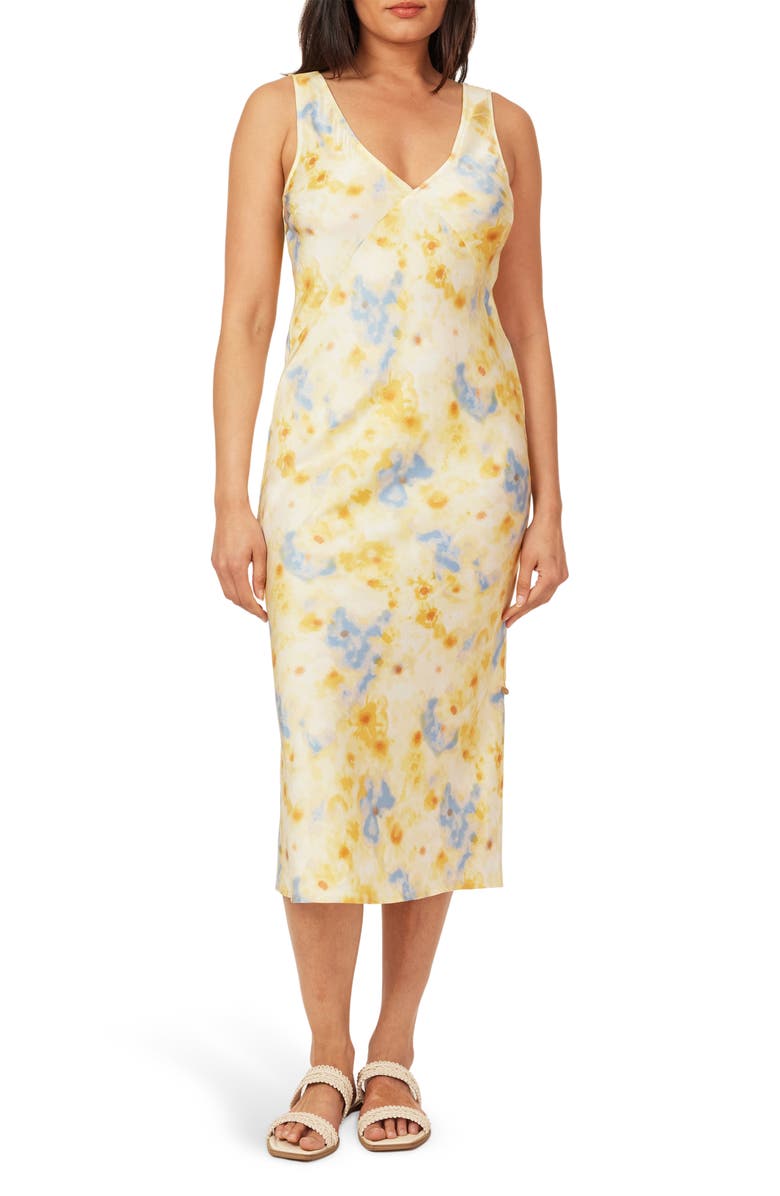 Scotch & Soda Sleeveless Bias Satin Midi Dress, Main, color,