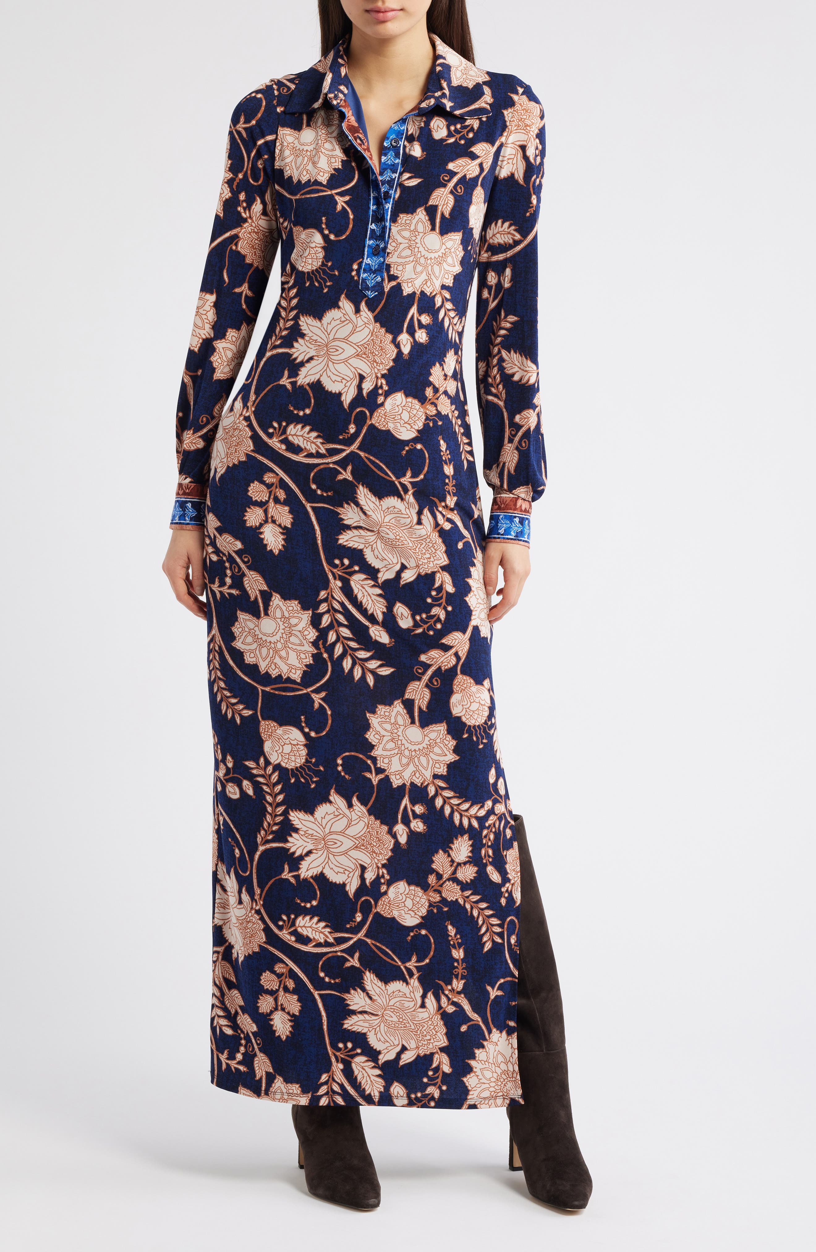 Julia Jordan Floral Print Long Sleeve Dress