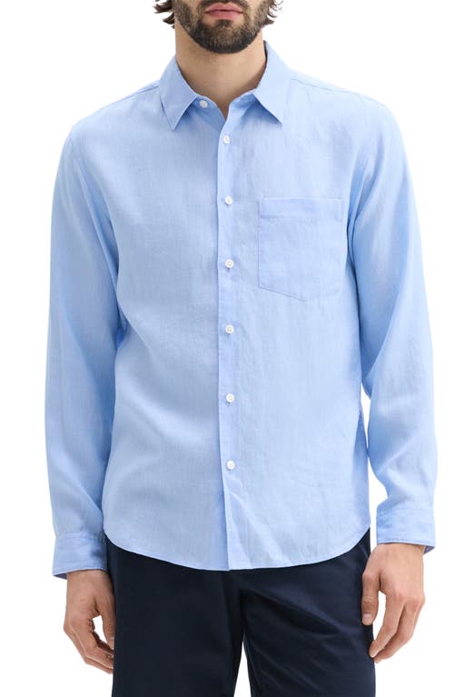 Theory Irving Solid Linen Button-up Shirt In Clear Sky