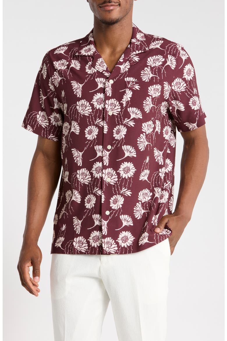 Floral Seersucker Camp Shirt, Main, color, PORT ROYALE
