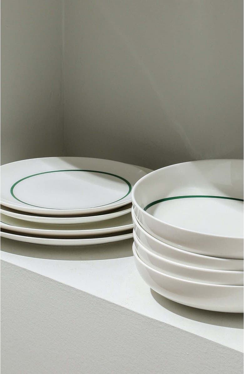 Stone Lain Luna Porcelain 12-Piece Dinnerware Set, Alternate, color, Green