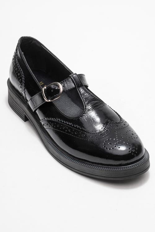 Forever & Always Shoes Janney Leather Strap Loafers In Black