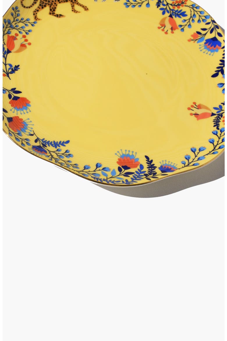 Amazon Rainforest Bone China Dinner Plate In Yellow, Alternate, color, Yellow