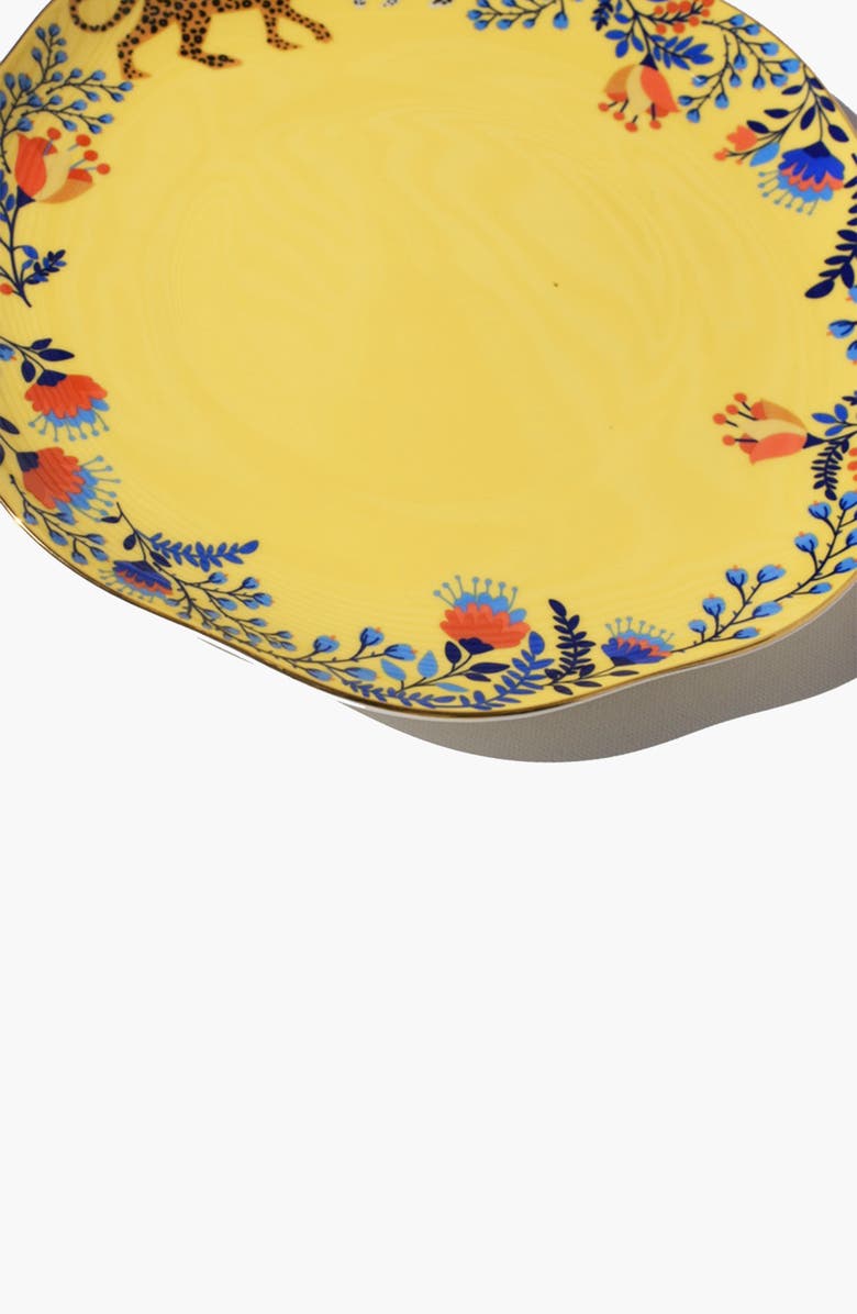 Jessie Zhao New York Amazon Rainforest Bone China Dinner Plate In Yellow, Alternate, color, Yellow