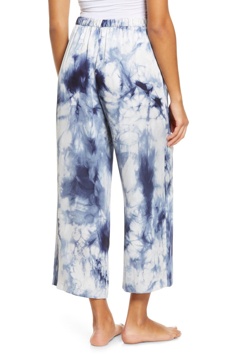 Natori Sora Tie Dye Wide Leg Satin Pajama Pants, Alternate, color, 