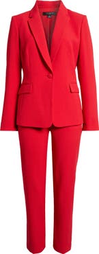 Tahari ASL One-Button Crepe Jacket & Pants Set