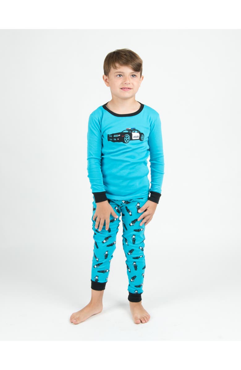 Leveret Two-Piece Printed Cotton Pajamas, Vehicles & Machines, Alternate, color, Police Car