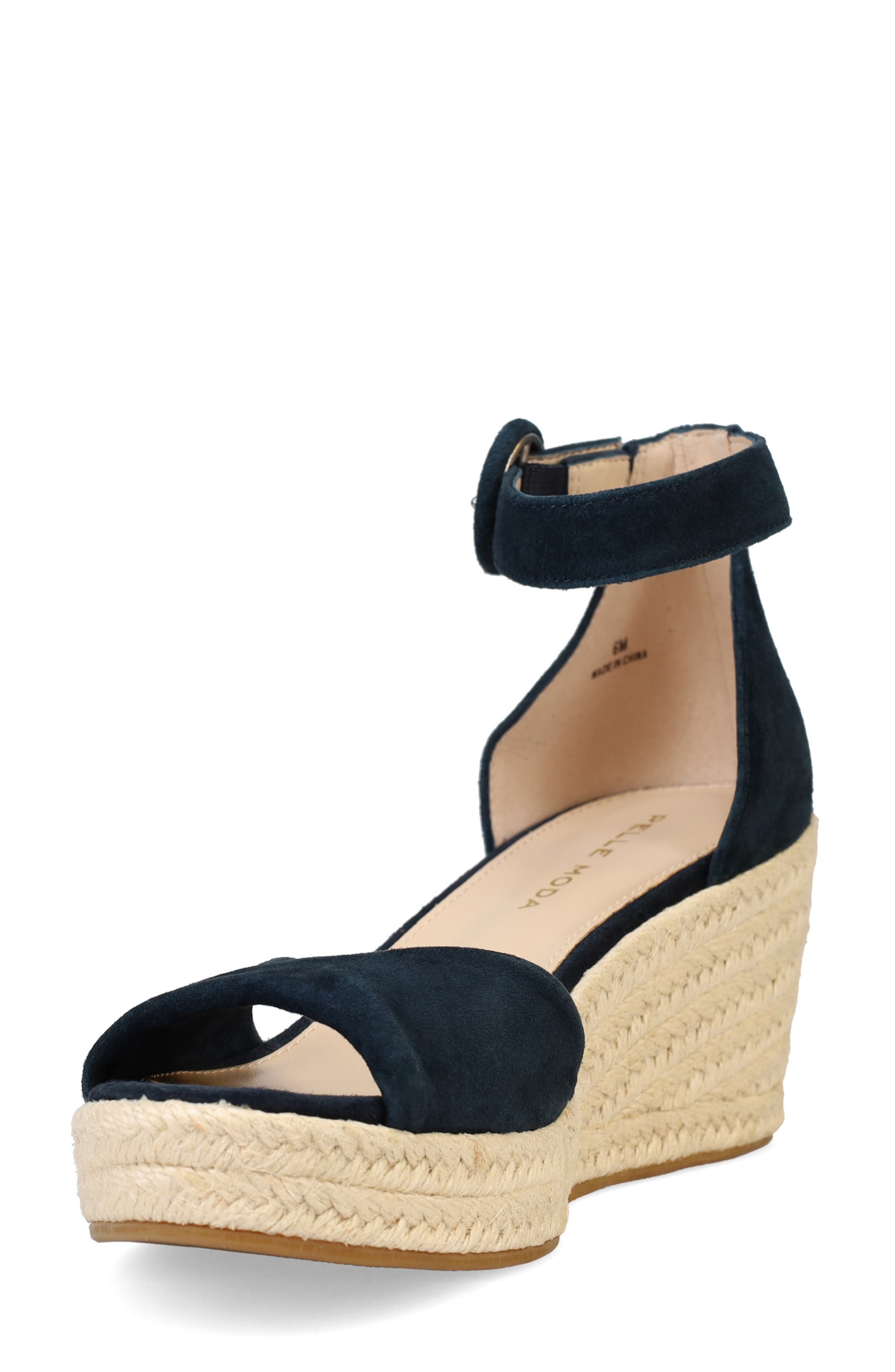 Pelle Moda Kove Espadrille Wedge Sandal, Alternate, color, Midnight