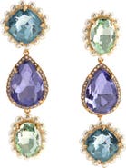 Kurt Geiger London Crystal & Faux Pearl Drop Earrings