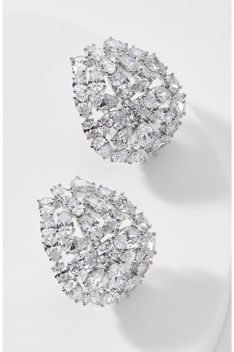 Shine On Button Stud Earrings, Alternate, color, RHODIUM