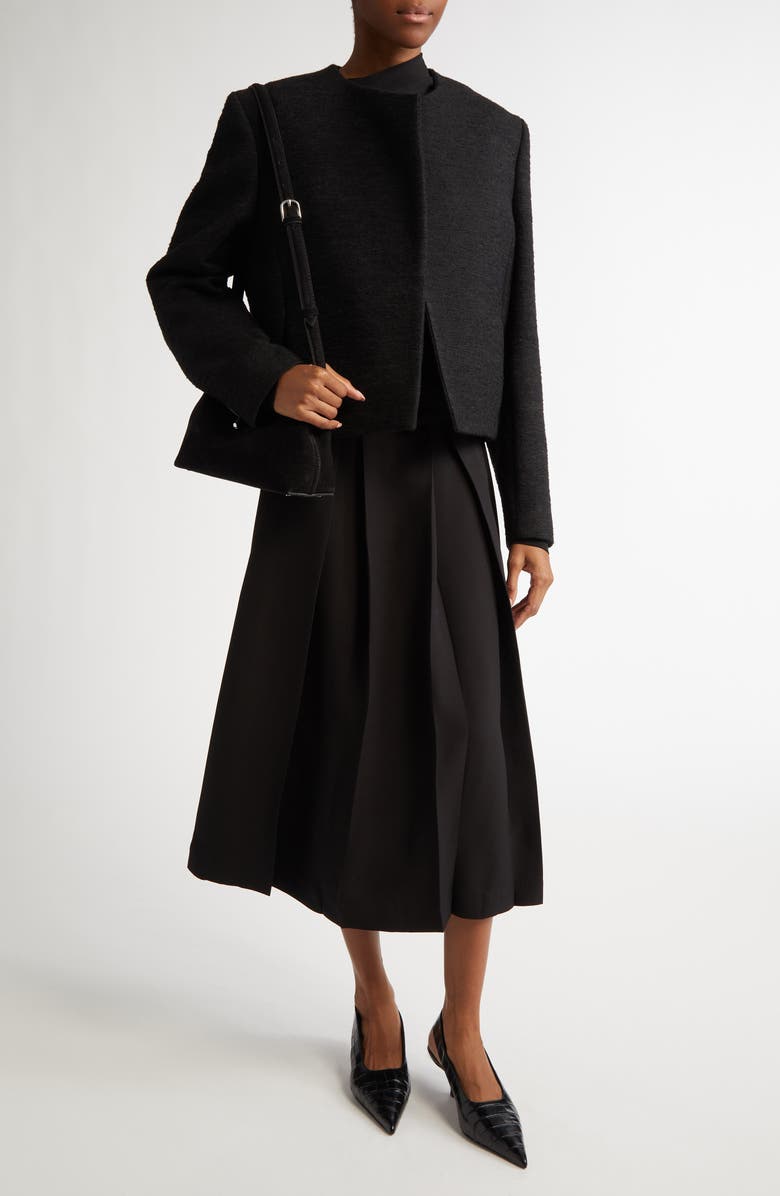 TOTEME Draped Jersey Top, Alternate, color, Black