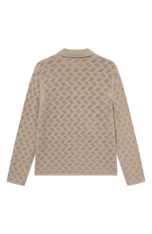 Les Deux Eloi Open Stitch Cardigan In Brown