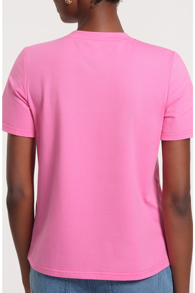 Necklace Embellished Stretch Cotton T-Shirt, Alternate, color, LIGHT PINK