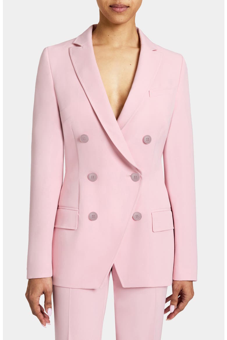 PACO Double Breasted Jacket in Soft Stretch Crepe, Main, color, SWEET PEA